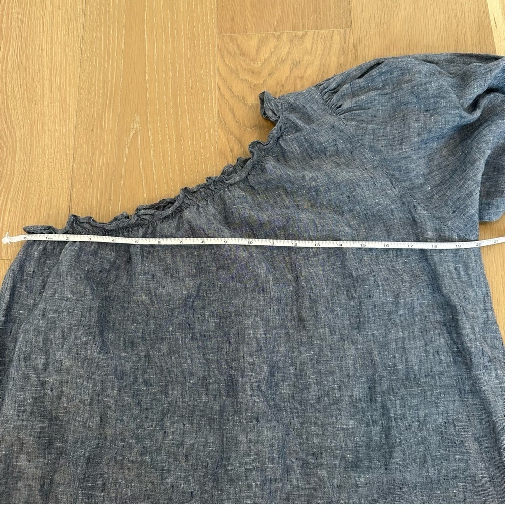 Lake Pajamas Milly Midi Dress Maxi One Shoulder Navy Linen Blue Resortwear - Picture 14 of 15